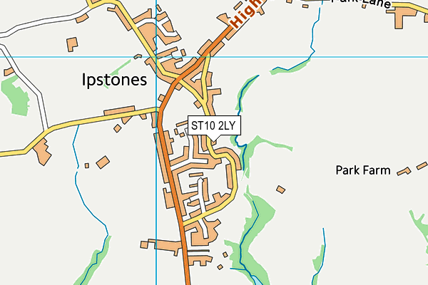 ST10 2LY map - OS VectorMap District (Ordnance Survey)