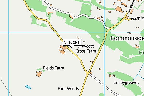ST10 2NT map - OS VectorMap District (Ordnance Survey)