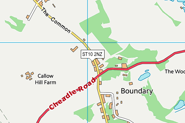 ST10 2NZ map - OS VectorMap District (Ordnance Survey)