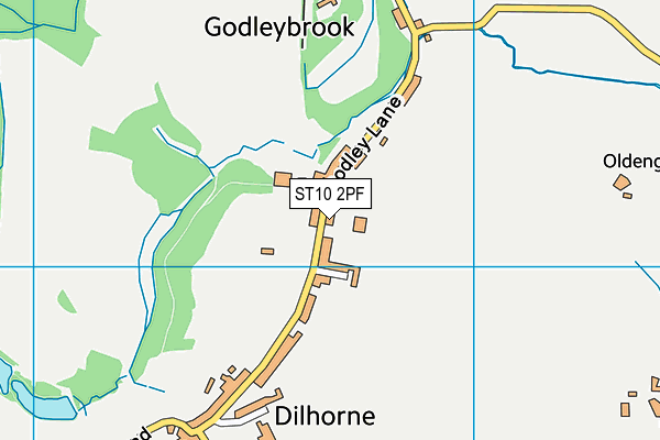Dilhorne Endowed CofE  Primary School map (ST10 2PF) - OS VectorMap District (Ordnance Survey)