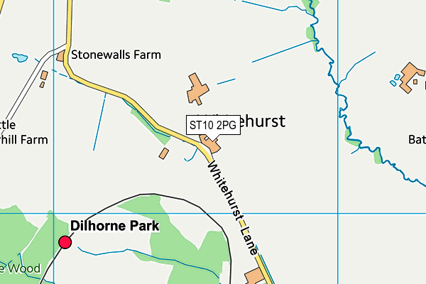 ST10 2PG map - OS VectorMap District (Ordnance Survey)