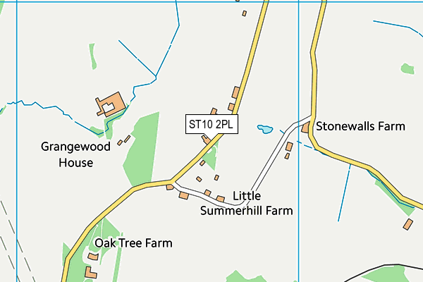 ST10 2PL map - OS VectorMap District (Ordnance Survey)