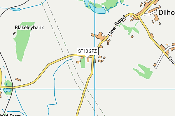 ST10 2PZ map - OS VectorMap District (Ordnance Survey)