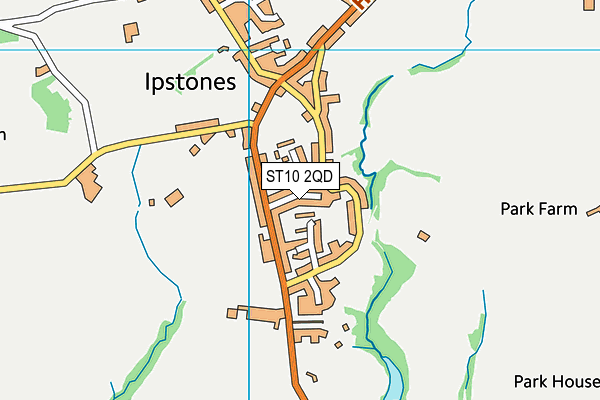 ST10 2QD map - OS VectorMap District (Ordnance Survey)