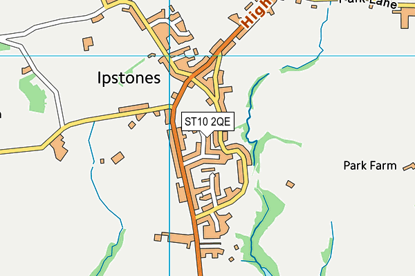 ST10 2QE map - OS VectorMap District (Ordnance Survey)
