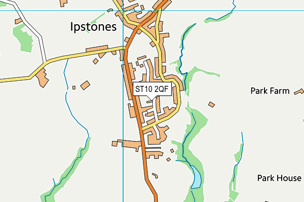 ST10 2QF map - OS VectorMap District (Ordnance Survey)