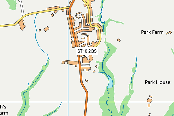 ST10 2QS map - OS VectorMap District (Ordnance Survey)