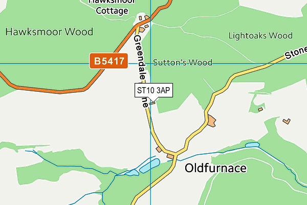 ST10 3AP map - OS VectorMap District (Ordnance Survey)