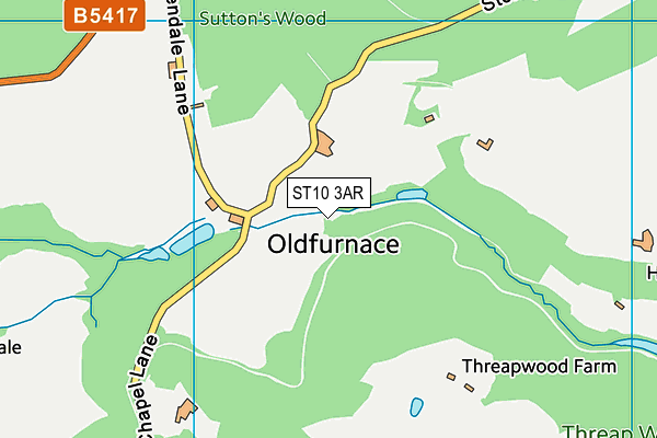 ST10 3AR map - OS VectorMap District (Ordnance Survey)