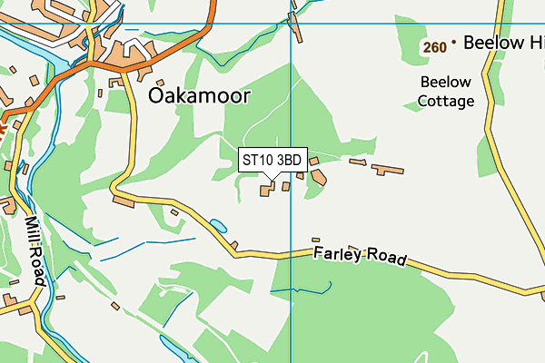 ST10 3BD map - OS VectorMap District (Ordnance Survey)
