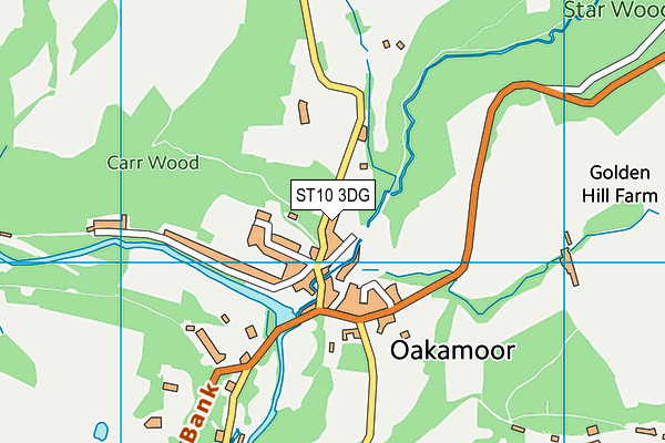 ST10 3DG map - OS VectorMap District (Ordnance Survey)