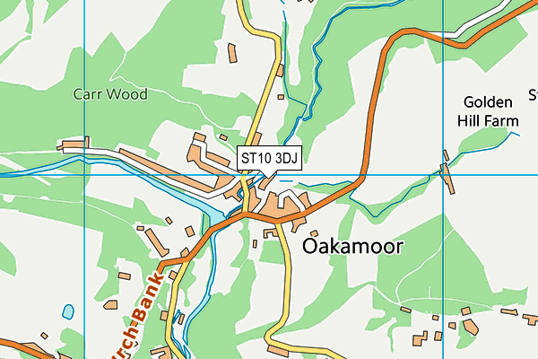 ST10 3DJ map - OS VectorMap District (Ordnance Survey)