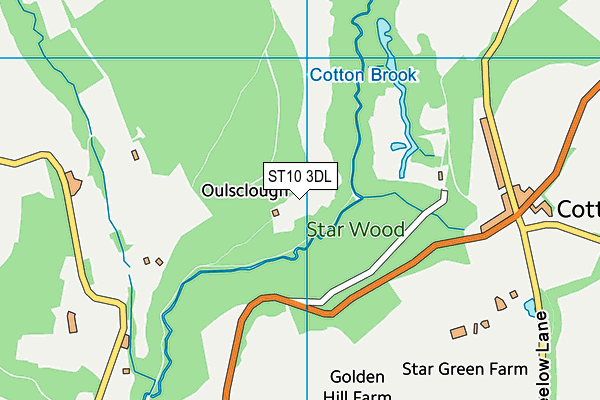 ST10 3DL map - OS VectorMap District (Ordnance Survey)