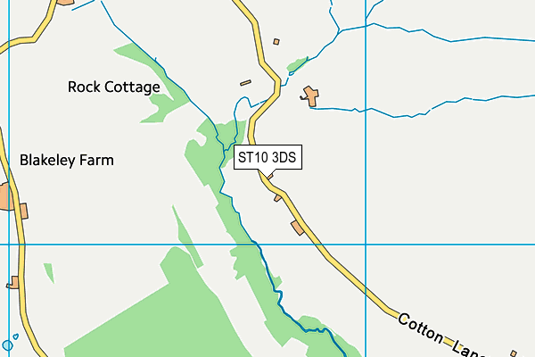ST10 3DS map - OS VectorMap District (Ordnance Survey)