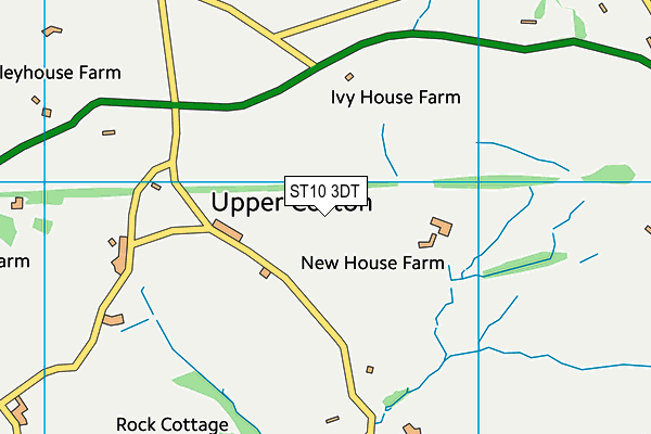 ST10 3DT map - OS VectorMap District (Ordnance Survey)