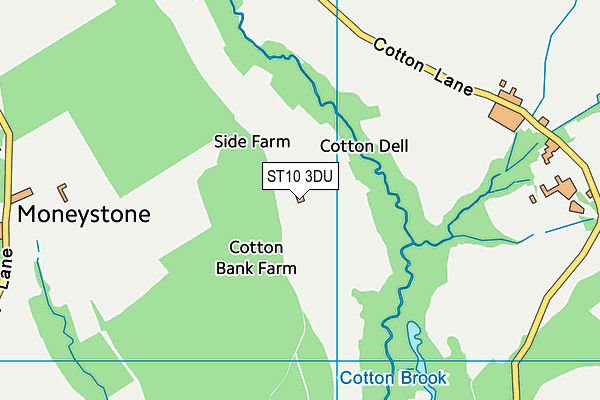 ST10 3DU map - OS VectorMap District (Ordnance Survey)