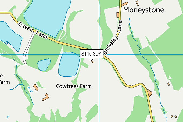 ST10 3DY map - OS VectorMap District (Ordnance Survey)