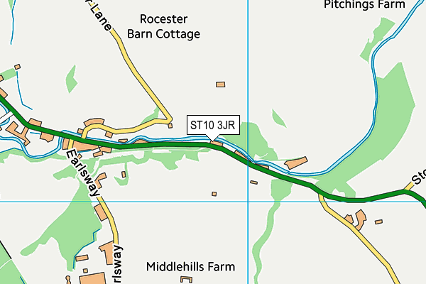 ST10 3JR map - OS VectorMap District (Ordnance Survey)