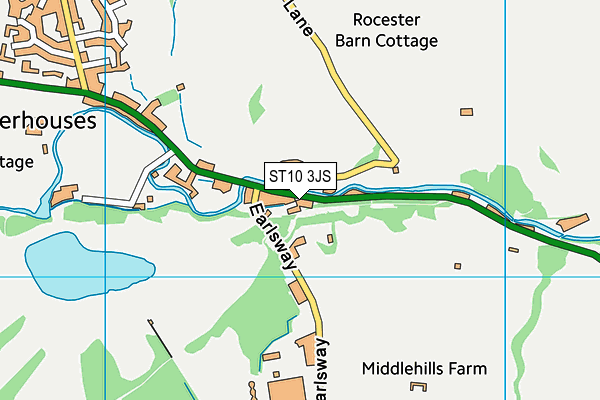 ST10 3JS map - OS VectorMap District (Ordnance Survey)