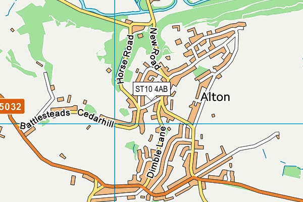 ST10 4AB map - OS VectorMap District (Ordnance Survey)