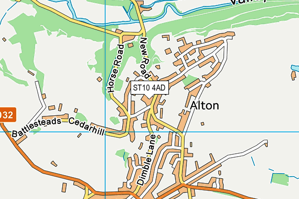 ST10 4AD map - OS VectorMap District (Ordnance Survey)