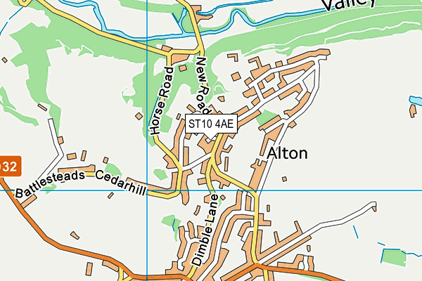 ST10 4AE map - OS VectorMap District (Ordnance Survey)