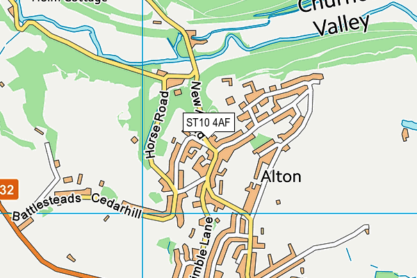 ST10 4AF map - OS VectorMap District (Ordnance Survey)