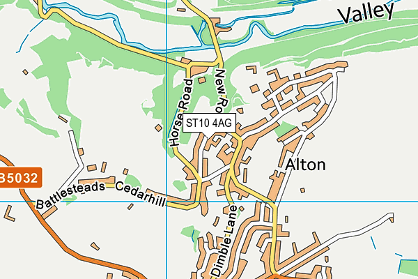 ST10 4AG map - OS VectorMap District (Ordnance Survey)