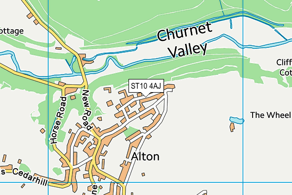 ST10 4AJ map - OS VectorMap District (Ordnance Survey)