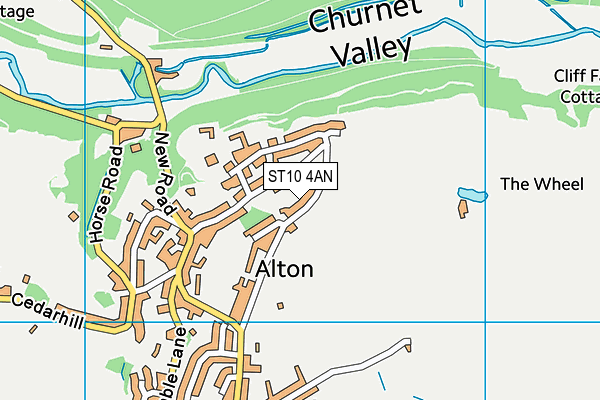 ST10 4AN map - OS VectorMap District (Ordnance Survey)