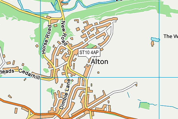 Alton Village Hall map (ST10 4AP) - OS VectorMap District (Ordnance Survey)