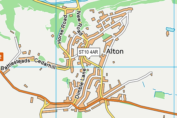 ST10 4AR map - OS VectorMap District (Ordnance Survey)