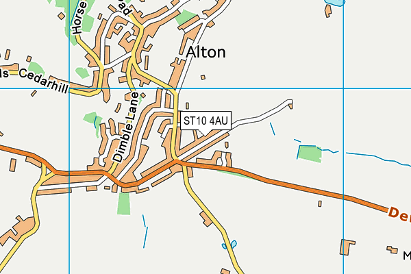 ST10 4AU map - OS VectorMap District (Ordnance Survey)