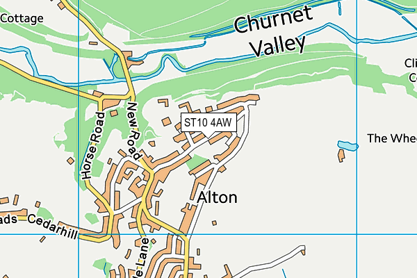 ST10 4AW map - OS VectorMap District (Ordnance Survey)