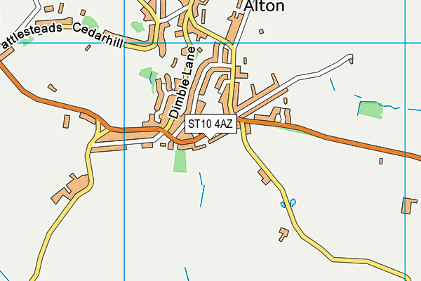 ST10 4AZ map - OS VectorMap District (Ordnance Survey)
