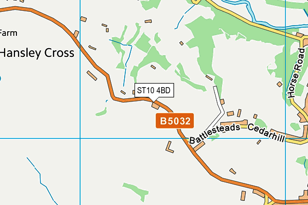 ST10 4BD map - OS VectorMap District (Ordnance Survey)
