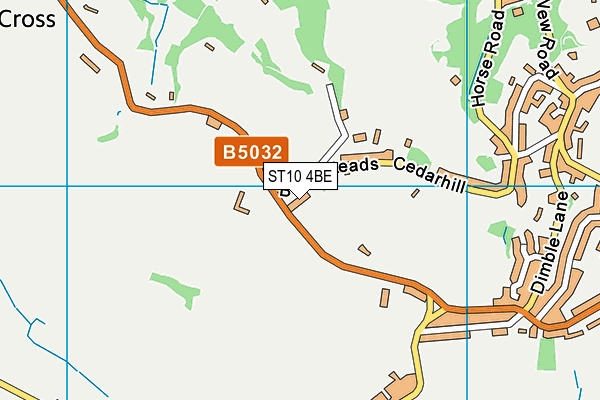 ST10 4BE map - OS VectorMap District (Ordnance Survey)