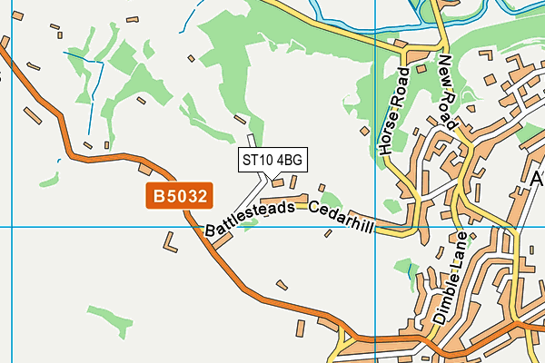 ST10 4BG map - OS VectorMap District (Ordnance Survey)