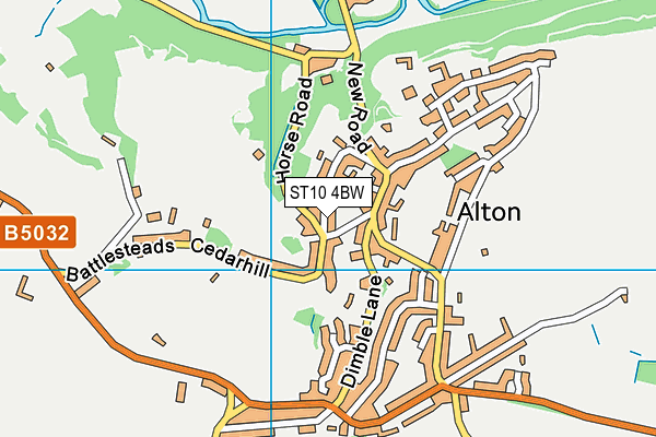 ST10 4BW map - OS VectorMap District (Ordnance Survey)