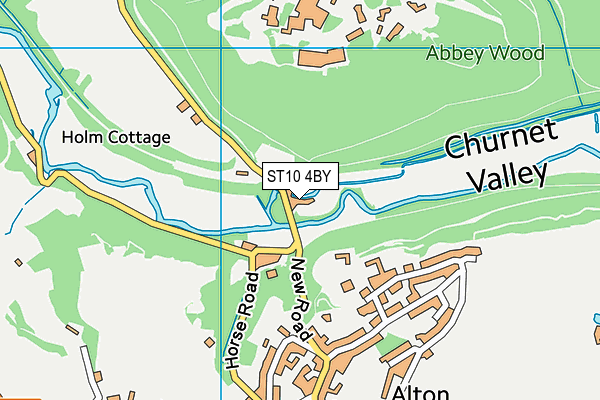ST10 4BY map - OS VectorMap District (Ordnance Survey)