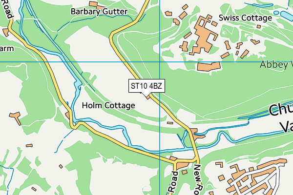 ST10 4BZ map - OS VectorMap District (Ordnance Survey)