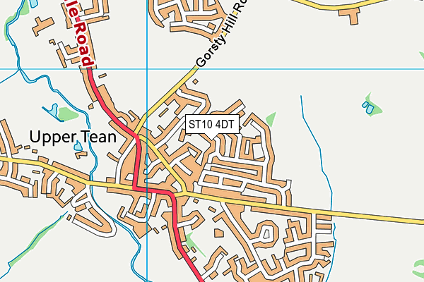 ST10 4DT map - OS VectorMap District (Ordnance Survey)
