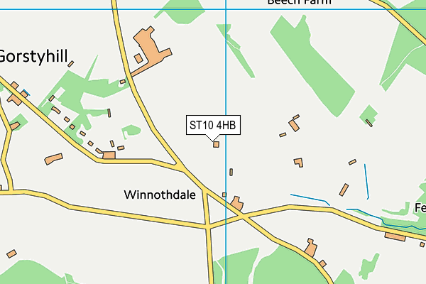ST10 4HB map - OS VectorMap District (Ordnance Survey)
