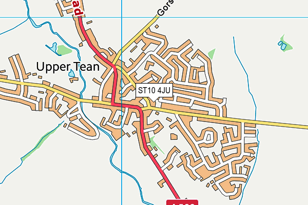 ST10 4JU map - OS VectorMap District (Ordnance Survey)