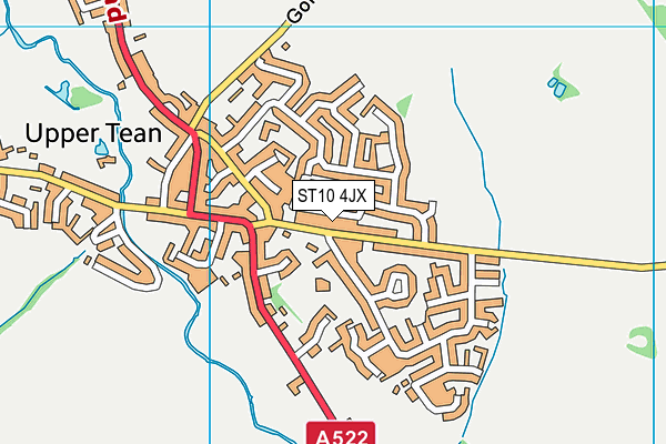 ST10 4JX map - OS VectorMap District (Ordnance Survey)