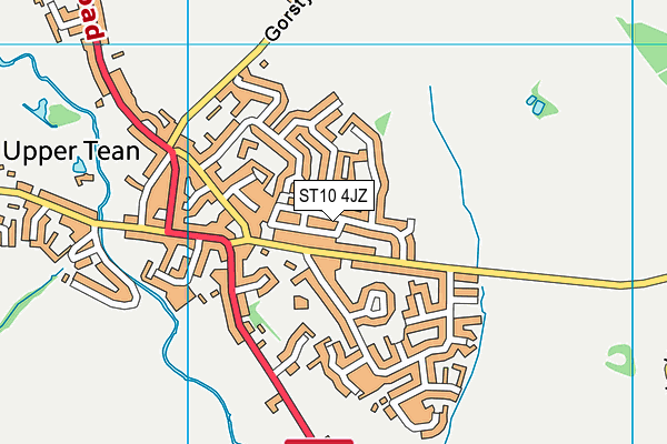 ST10 4JZ map - OS VectorMap District (Ordnance Survey)