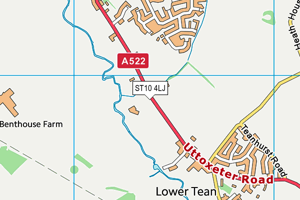 ST10 4LJ map - OS VectorMap District (Ordnance Survey)