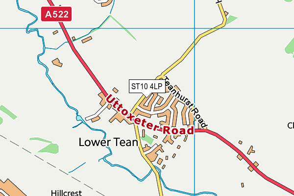 ST10 4LP map - OS VectorMap District (Ordnance Survey)