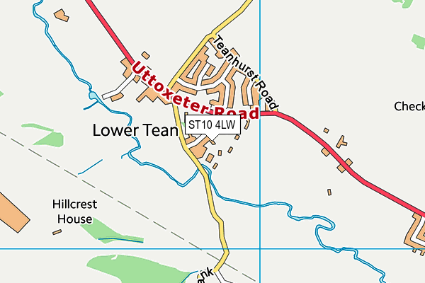 ST10 4LW map - OS VectorMap District (Ordnance Survey)