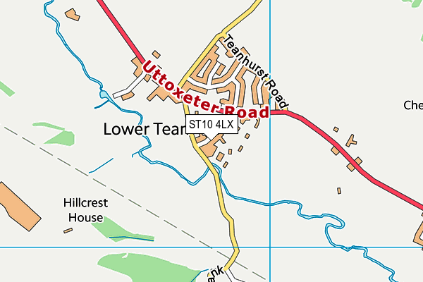 ST10 4LX map - OS VectorMap District (Ordnance Survey)